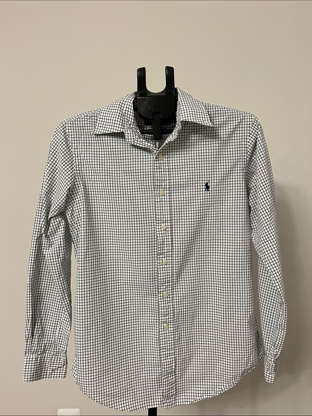 Polo by Ralph Lauren White & Navy Grid Long-Sleeve Shirt
